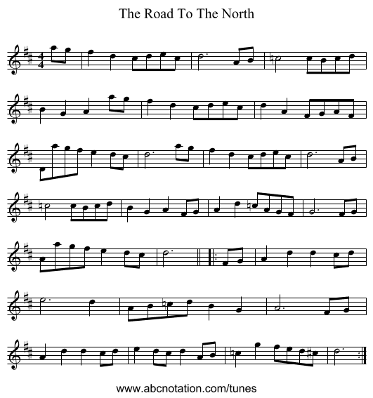 Road To The North, The - staff notation