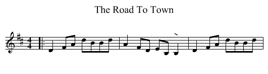 Road To Town, The  - staff notation