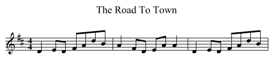 Road To Town, The  - staff notation