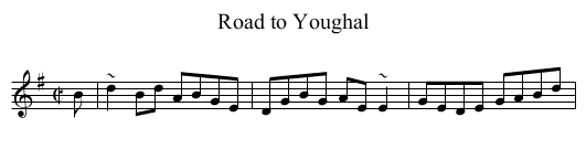 Road to Youghal - staff notation