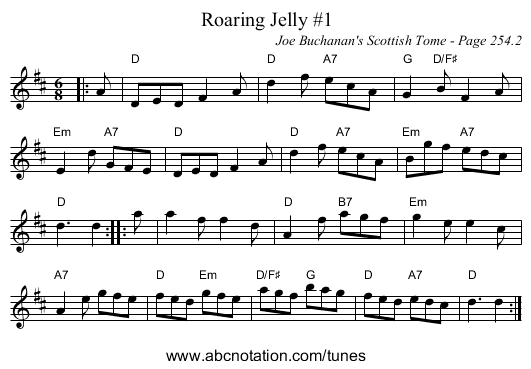 Roaring Jelly #1 - staff notation