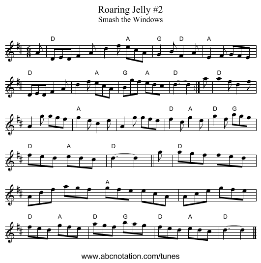 Roaring Jelly #2 - staff notation