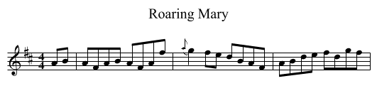 Roaring Mary - staff notation