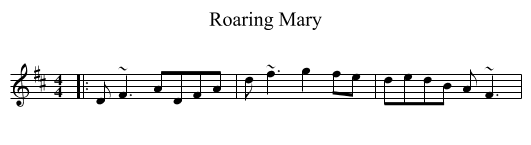 Roaring Mary - staff notation