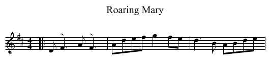 Roaring Mary - staff notation
