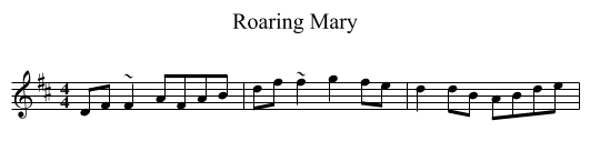 Roaring Mary - staff notation