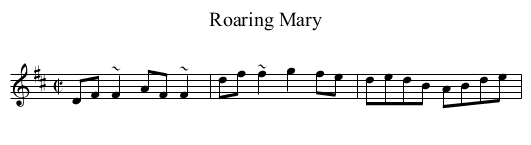 Roaring Mary - staff notation