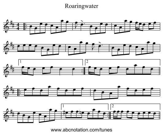 Roaringwater - staff notation