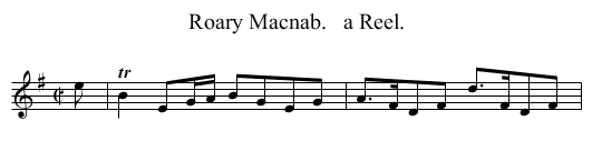 Roary Macnab.   a Reel. - staff notation