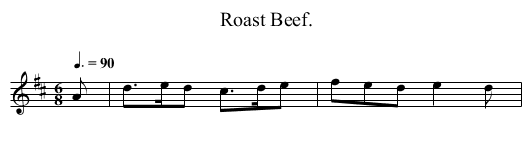Roast Beef. - staff notation