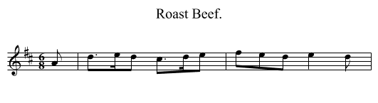 Roast Beef. - staff notation