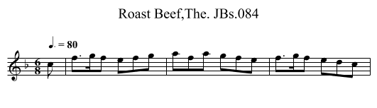Roast Beef,The. JBs.084 - staff notation