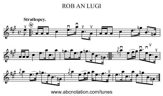 ROB AN LUGI - staff notation