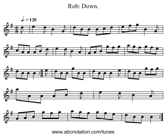 Rob: Down. - staff notation
