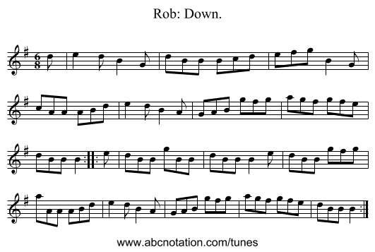 Rob: Down. - staff notation