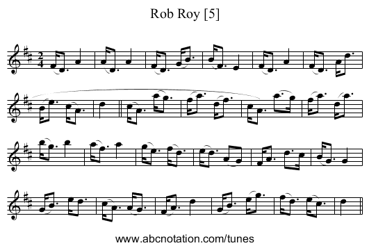 Rob Roy [5] - staff notation