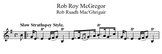 Rob Roy McGregor - staff notation