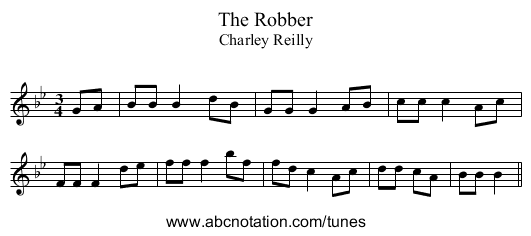 Robber, The - staff notation