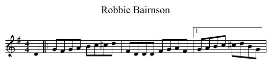 Robbie Bairnson - staff notation