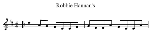 Robbie Hannan's - staff notation