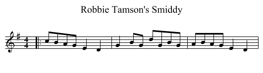 Robbie Tamson's Smiddy - staff notation