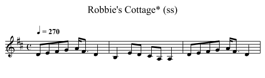 Robbie's Cottage* (ss) - staff notation