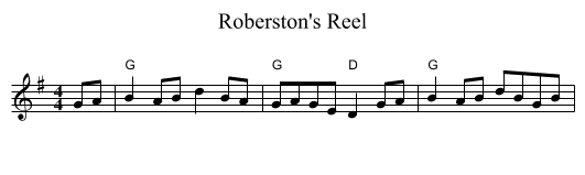 Roberston's Reel - staff notation
