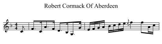Robert Cormack Of Aberdeen - staff notation