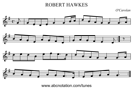 ROBERT HAWKES - staff notation