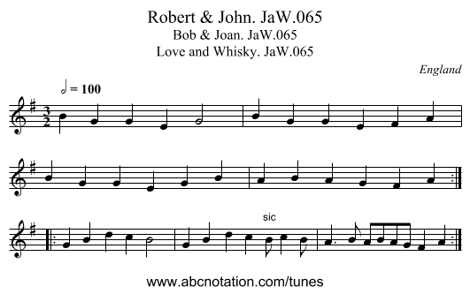 Robert & John. JaW.065 - staff notation