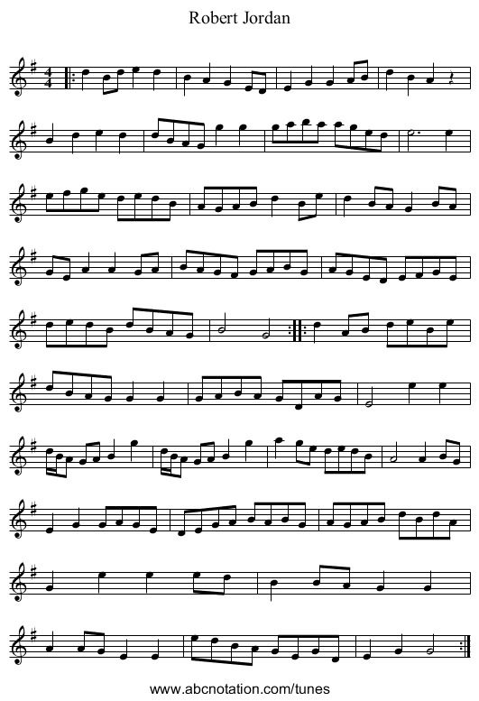 Robert Jordan - staff notation