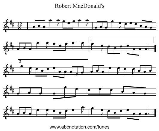 Robert MacDonald's - staff notation