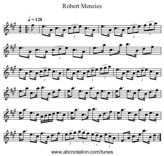 Robert Menzies - staff notation