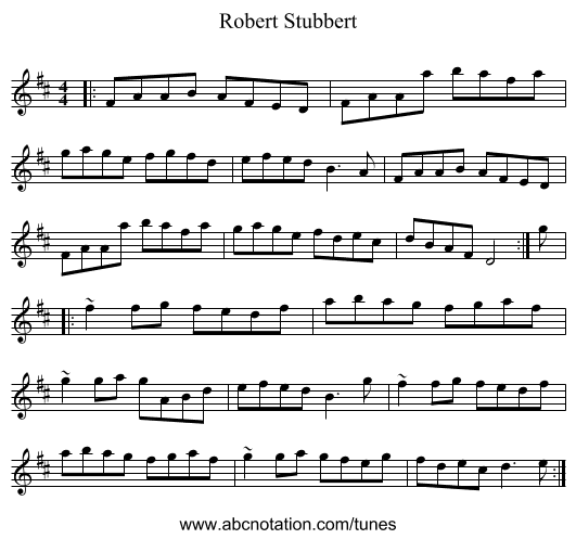 Robert Stubbert - staff notation
