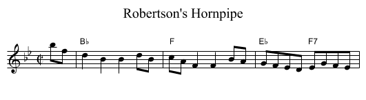 Robertson's Hornpipe - staff notation