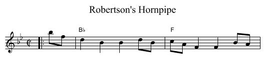 Robertson's Hornpipe - staff notation