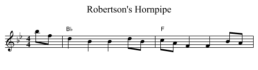 Robertson's Hornpipe - staff notation