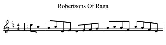 Robertsons Of Raga - staff notation