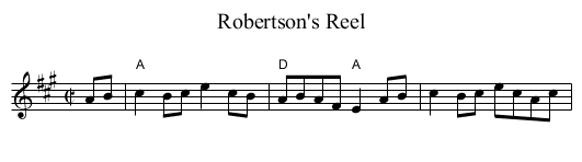 Robertson's Reel - staff notation