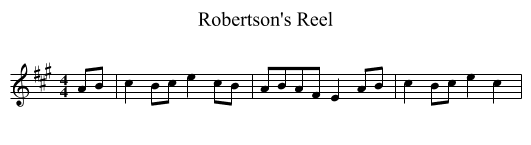 Robertson's Reel - staff notation