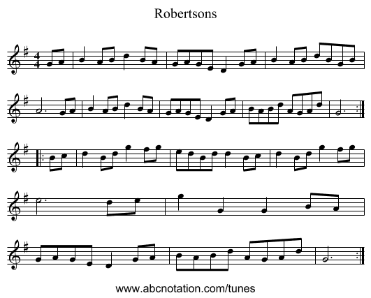 Robertsons - staff notation