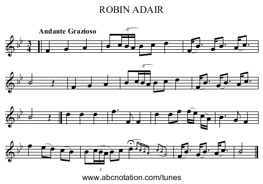 ROBIN ADAIR - staff notation