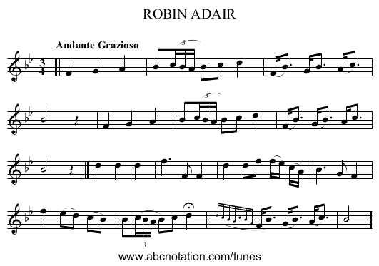 ROBIN ADAIR - staff notation