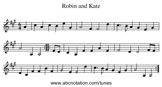 Robin and Kate - staff notation