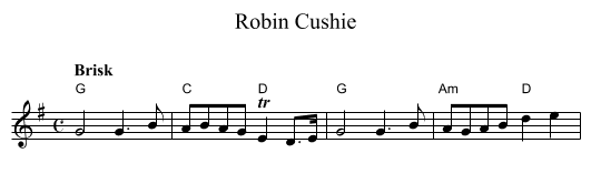 Robin Cushie - staff notation