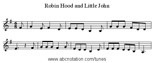 Robin Hood and Little John - staff notation
