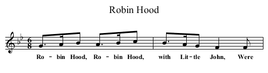 Robin Hood - staff notation