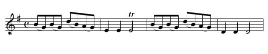 Robin Hood's Delight - staff notation