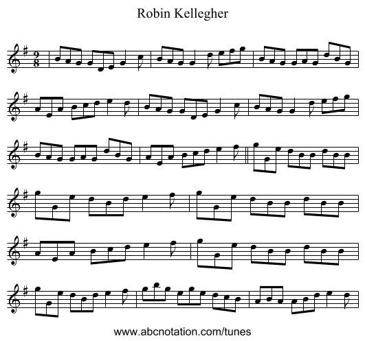 Robin Kellegher - staff notation