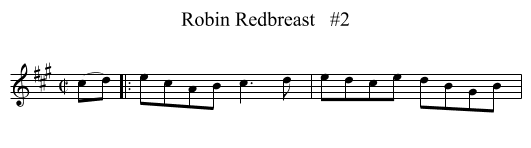 Robin Redbreast   #2 - staff notation
